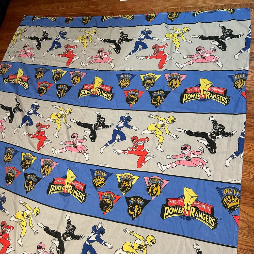 Vintage POWER RANGERS Twin Flat Sheet Sweet Find!! - Picture 4 of 6